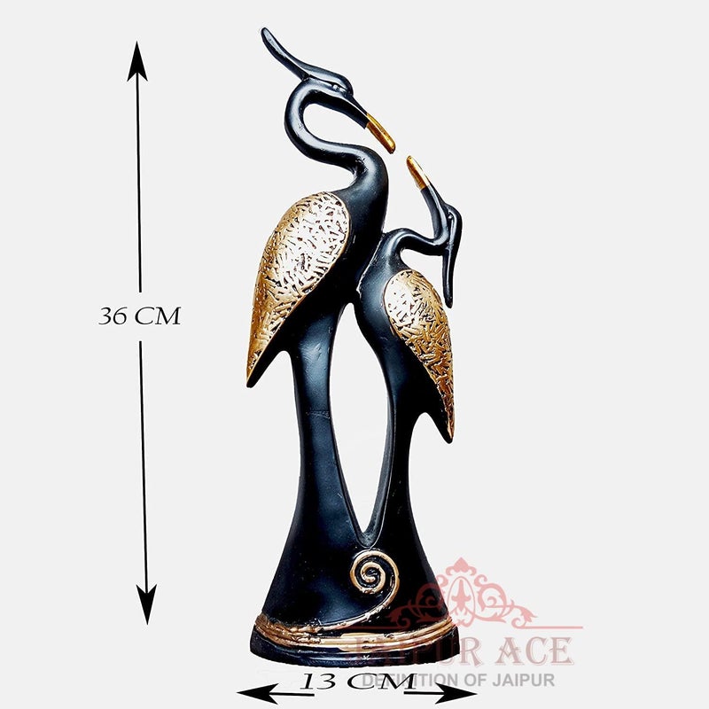 JAIPUR ACE Black Pair of Kissing Swan Duck Home Decor Showpiece Love Birds Decorative Figurine Decor Items for Main Door Entrance Interior of Living Room Black Swan - Image 2