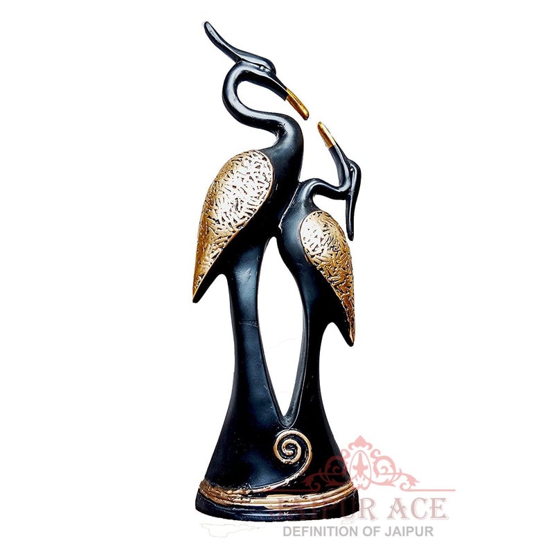 JAIPUR ACE Black Pair of Kissing Swan Duck Home Decor Showpiece Love Birds Decorative Figurine Decor Items for Main Door Entrance Interior of Living Room Black Swan - Image 3