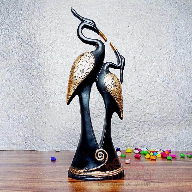 JAIPUR ACE Black Pair of Kissing Swan Duck Home Decor Showpiece Love Birds Decorative Figurine Decor Items for Main Door Entrance Interior of Living Room Black Swan - Image 4