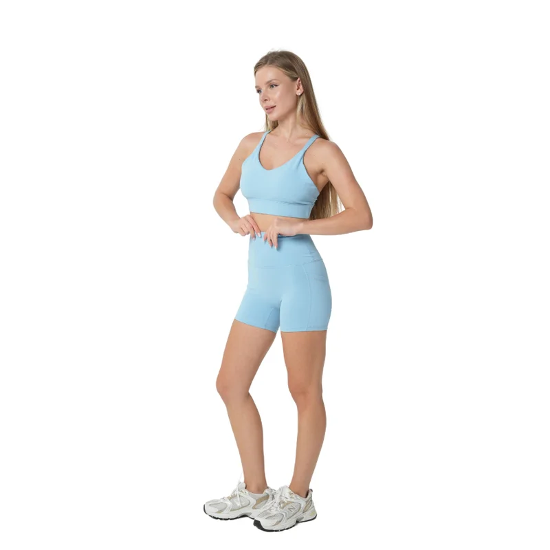 Mohuki Sky Blue Mohuki Levi Cross Back Bra - Sky Blue for Women | Best Price UAE