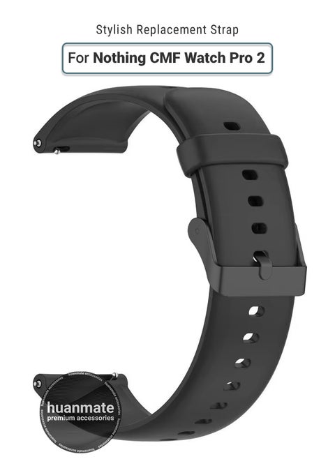 Nothing CMF Watch Pro 2 Soft Silicone Replacement Strap - High Quality, Lightweight, Stylish & Durable - Easy Installation - Replacement Strap for Nothing CMF Watch Pro 2