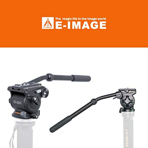 E-Image EI-02H Fluid Drag Head | 75mm Flat Base with 360° Rotation, -65°/+90° Pitch Angle for Video Camera, DSLR Camera | Payload 5kg,Black - Image 2