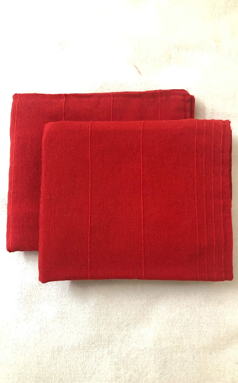 RANGBHAR Handloom Pillow Covers, Set of 2 Cotton Pillow Covers, Solid, 18 x 27 inch- Red - Image 5