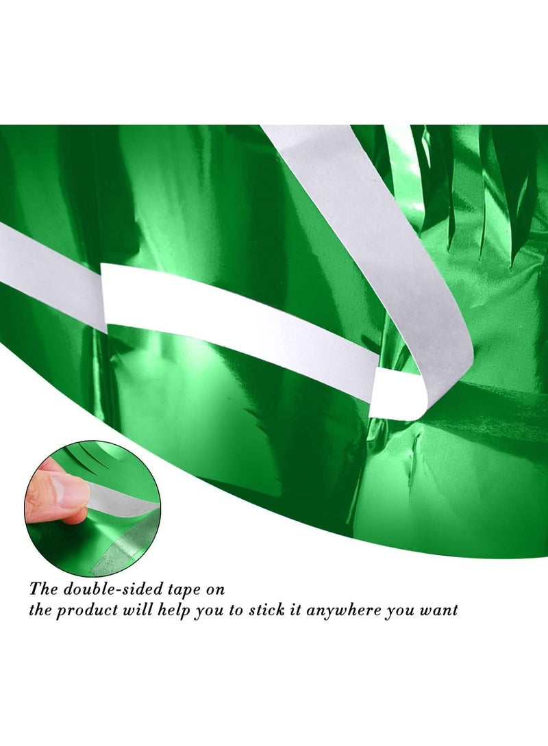 ستائر شرائط فويل معدنية كخلفية تصوير لحفلات أعياد الميلاد، طقم من قطعتين، الحجم 100 × 200 سم، اللون الأخضر - Image 4