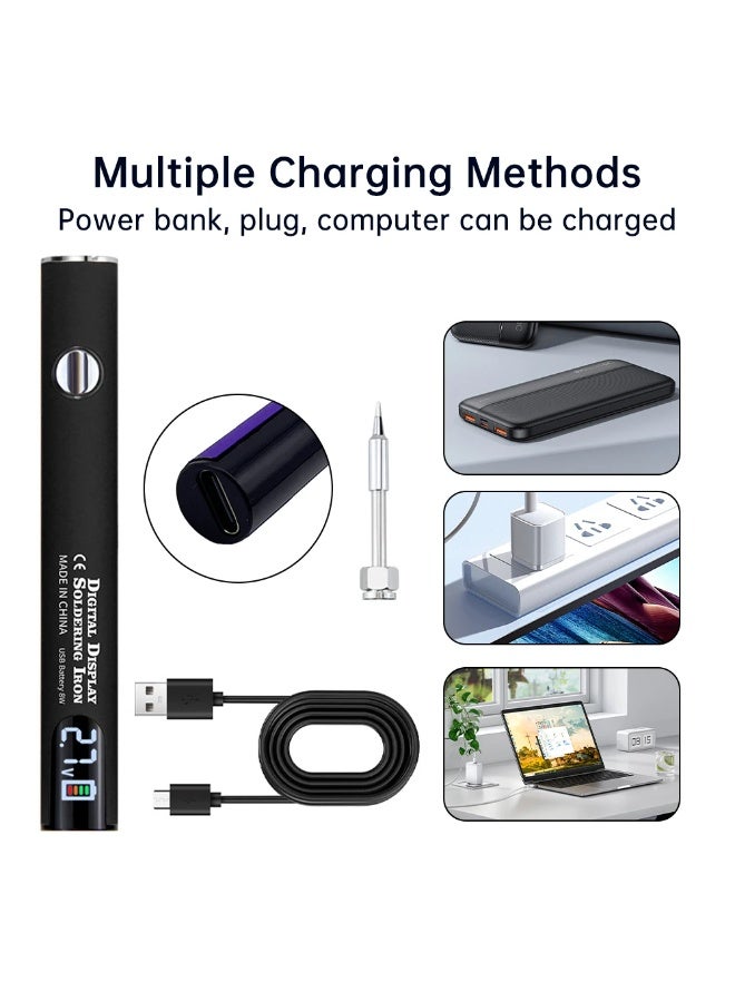 مجموعة قلم لحام مزدوج الطرف | تسخين سريع، قابلة لإعادة الشحن عبر USB وتصميم مريح من أجل لحام دقيق مثالي! - Image 3