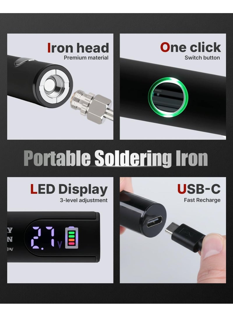 مجموعة قلم لحام مزدوج الطرف | تسخين سريع، قابلة لإعادة الشحن عبر USB وتصميم مريح من أجل لحام دقيق مثالي! - Image 5
