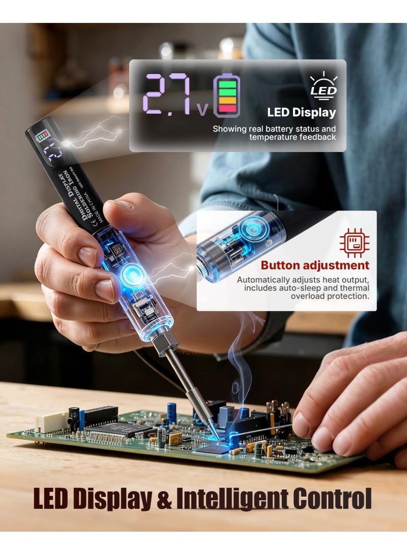 مجموعة قلم لحام مزدوج الطرف | تسخين سريع، قابلة لإعادة الشحن عبر USB وتصميم مريح من أجل لحام دقيق مثالي! - Image 4