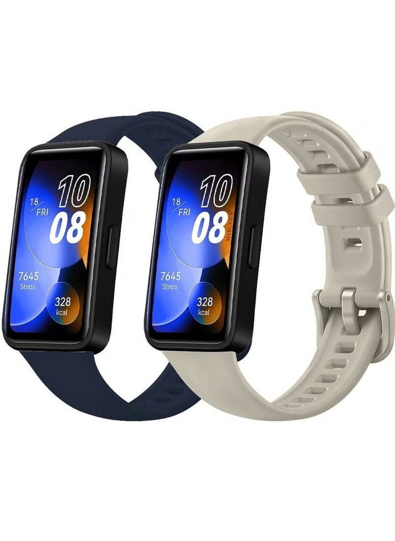 Beauenty 2 Packs Of Huawei Band 8 Watch Band For Men Women Sport Watch Strap Lightweight Silicone Replacement Band Multicolour