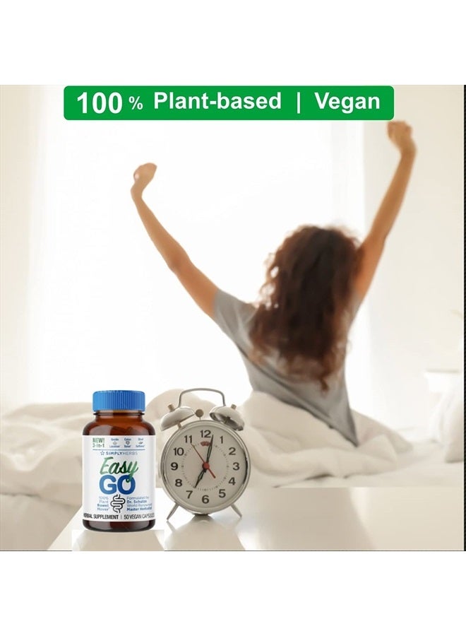 Dr. Schulze's Easy GO Bowel Mover - Formulated Gentle Laxative, Colon Toner & Stool Softener | 100% Plant Natural Bowel Cleanse - Promotes Regular & Complete Bowel Movements - 50 Count Vegan - Image 2