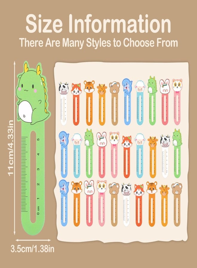 Shimmeroo 100Pcs Fun Bookmarks for Kids with Ruler,Animal Book Marks for Reading Kids-Cute Bookmarks for Classroom Book Lovers Students,Teachers,Gifts(10 Styles) - Image 2