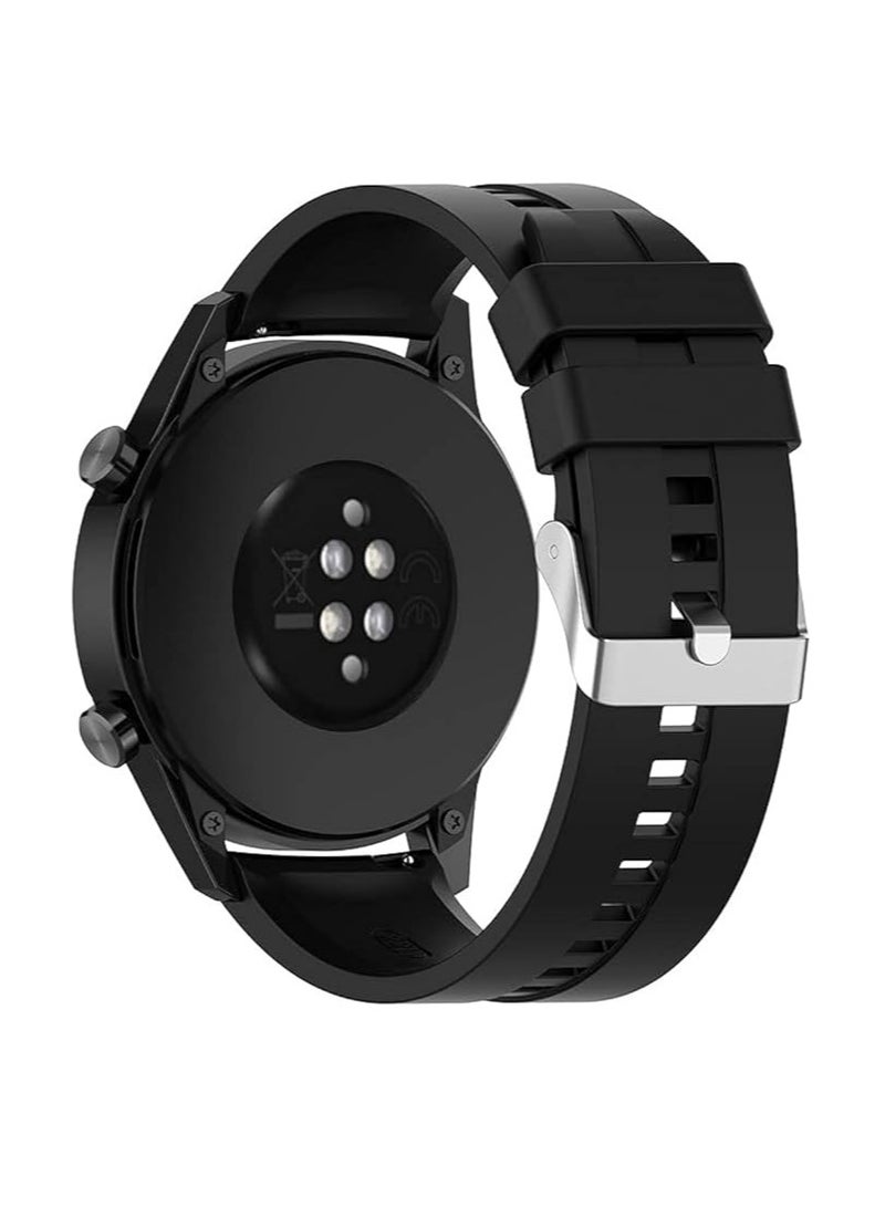 Soft Silicone Replacement Strap, Size (22MM) for Huawei Watch GT1, GT2, GT3 46MM / Samsung S3 S4 46MM, Galaxy Watch 46mm, Watch 3 45MM / Honor Magic2 46MM (Black)22mm Silicone Strap For Huawei Watch GT4 46mm | GT5 Pro | GT5 46mm | GT3 | GT2 | GT2 Pro | Watch 4/4 Pro | Watch 3/3 Pro | Ultimate | GT3 Pro | GT Runner - Image 2