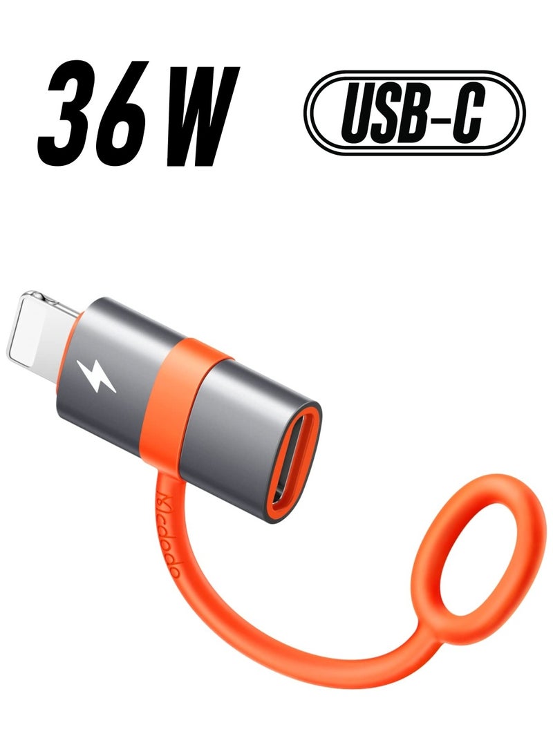 KASTWAVE USB C to Ligtning Adapter,36W Type C to Lightn-ing Adapter PD Fast Charging for Phone 14/13/12/11/XS/XR/SE/AirPods,Fits Original MacBook USB C Charger Adapter, Support Data Transmission - Image 1