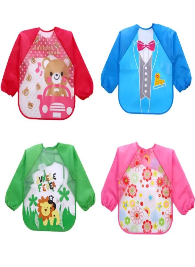 Fatah One Pc Of Baby Waterproof Food Bibs Suit - Long Sleeve Shapes  - Image 5