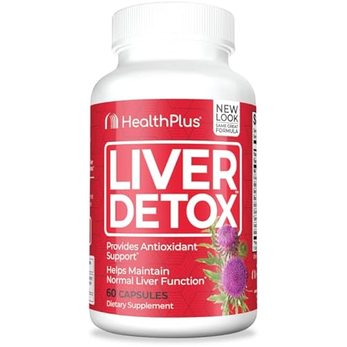 Health Plus, Liver Detox, Natural Herbal Liver Support & Detox Supplement with Milk Thistle, Dandelion and Turmeric Root, 60 capsules - Image 1