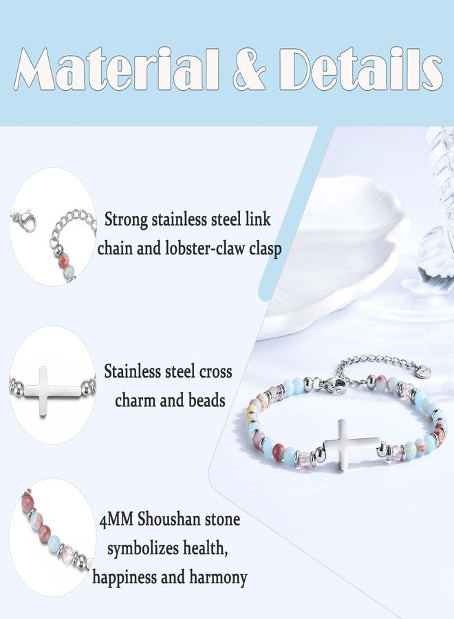 FIEEFX Granddaughter Gifts from Grandma, Christian Religious Cross Bracelet for Girls Women, To My Granddaughter Bracelet Jewelry Valentines Baptism Graduation Christmas Easter Birthday Gifts for Teens Girls - Image 4