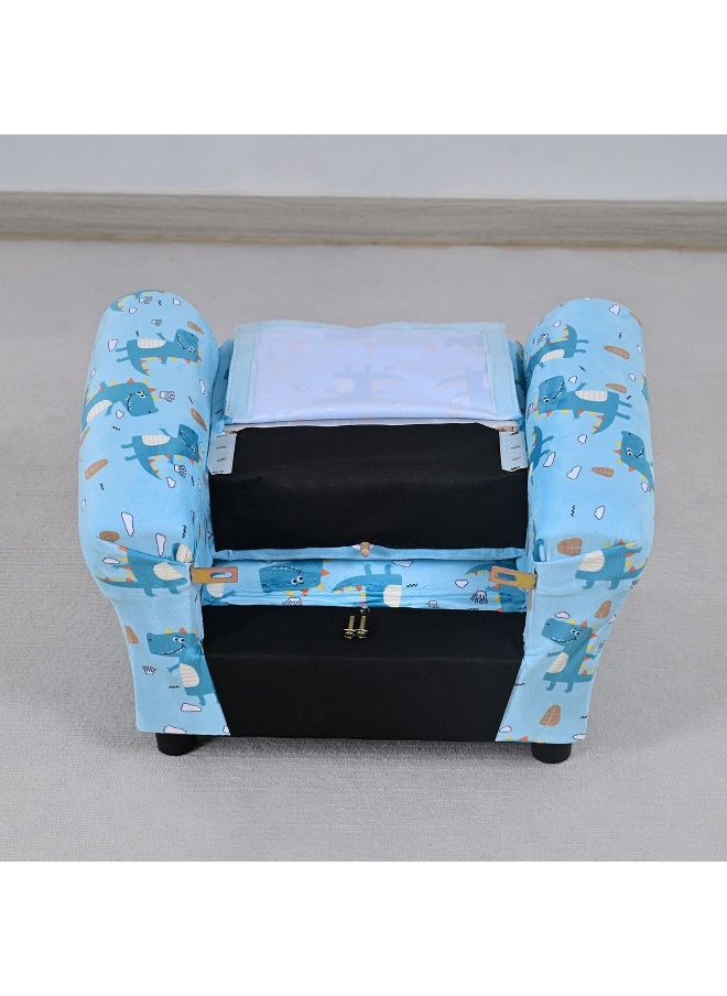 Home Box Leo Croc Kids Armchair with Stool  - Image 2
