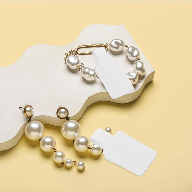 Self Adhesive White Rectangle Jewelry Price Tags 6Cm 200Pcs Blank Stickers For Necklace Ring Bracelet - Image 4