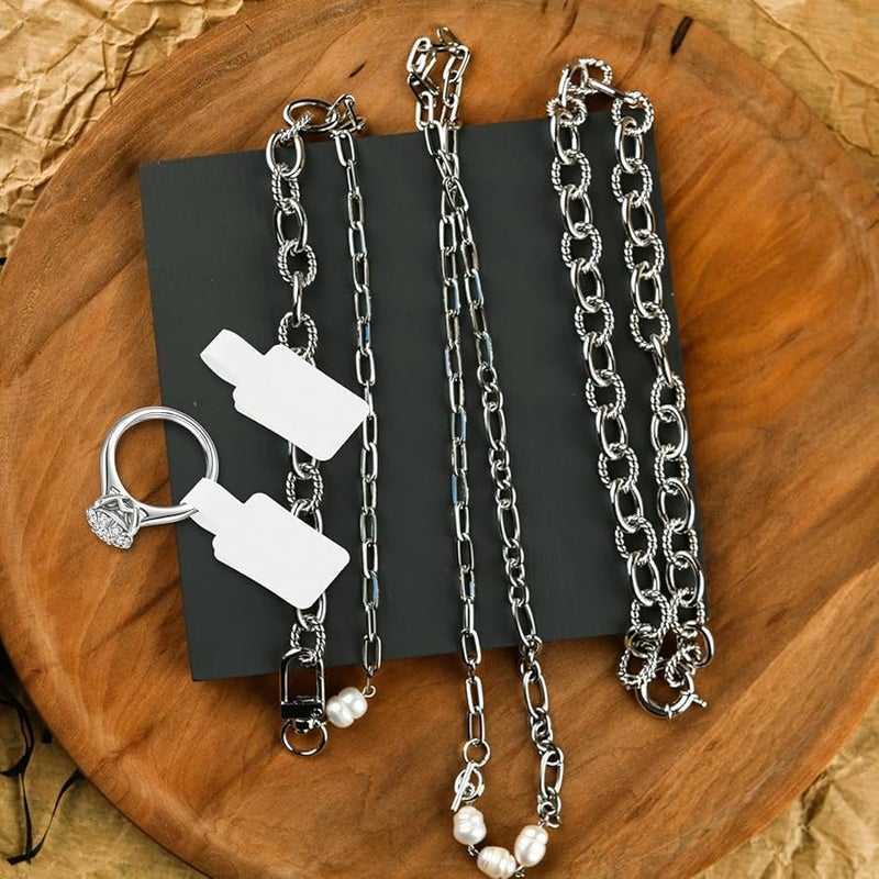 Self Adhesive White Rectangle Jewelry Price Tags 6Cm 200Pcs Blank Stickers For Necklace Ring Bracelet - Image 5
