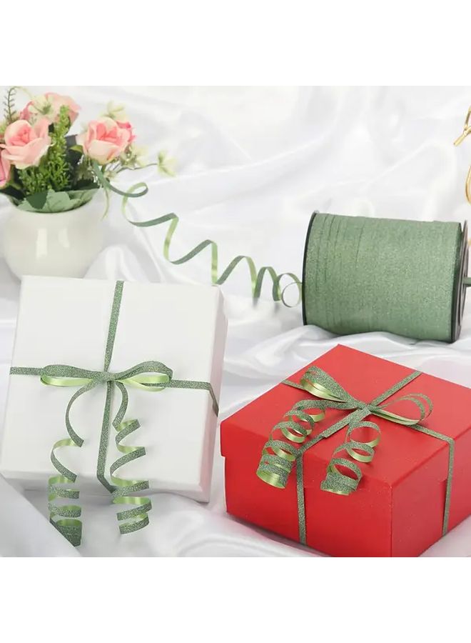 Green Metallic Shimmering Curly Ribbon 300m For Gift Wrapping Wedding Party Decor - Image 3