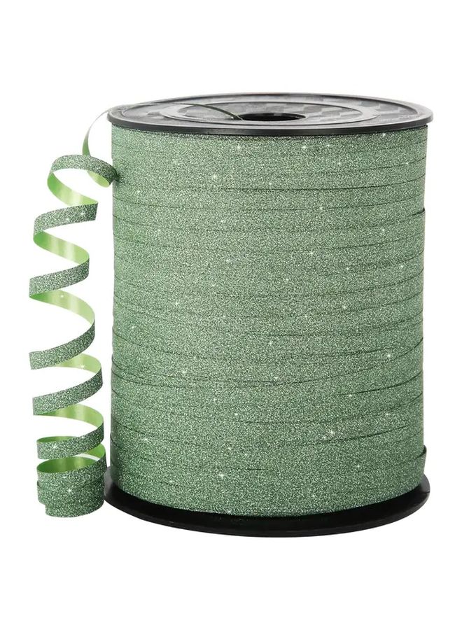 Green Metallic Shimmering Curly Ribbon 300m For Gift Wrapping Wedding Party Decor - Image 1