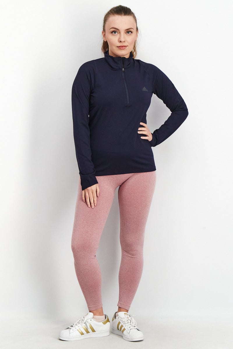 Adidas Women Sportswear Fit Brand Logo Sweatshirt, Navy - Image 3