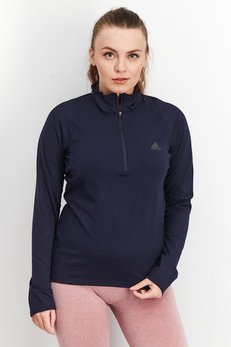 Adidas Women Sportswear Fit Brand Logo Sweatshirt, Navy - Image 1