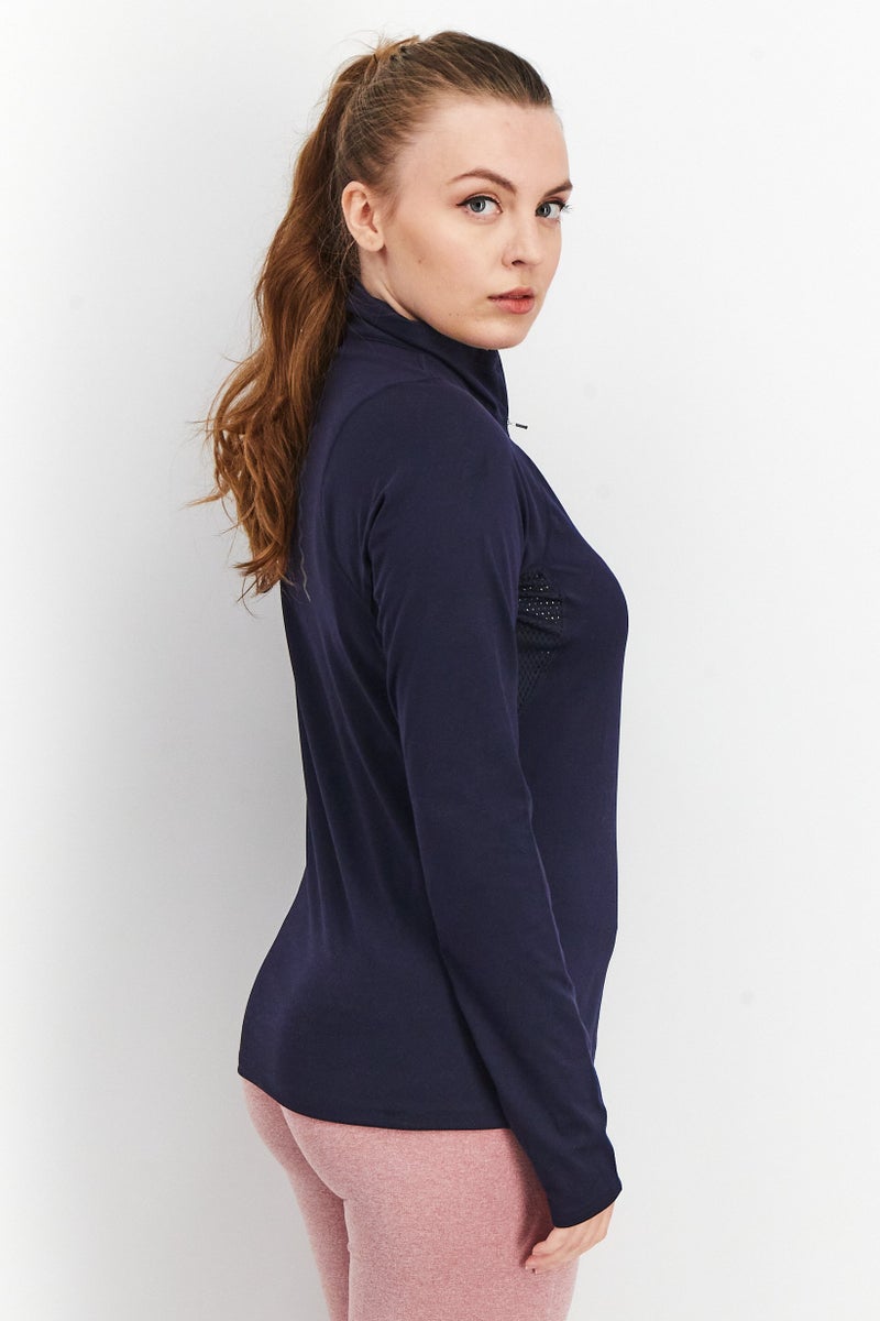 Adidas Women Sportswear Fit Brand Logo Sweatshirt, Navy - Image 2