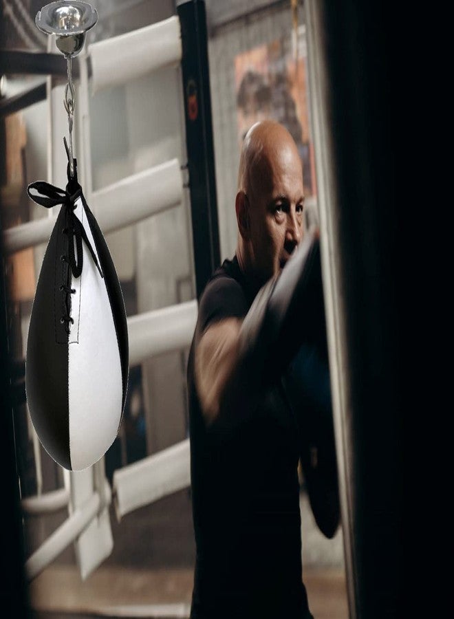 LEW Black/White Durahide Leather Speed Bag with Swivel - Image 5