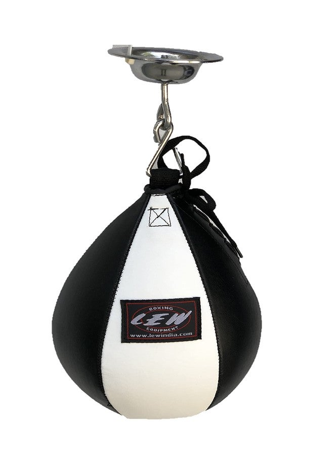 LEW Black/White Durahide Leather Speed Bag with Swivel - Image 1
