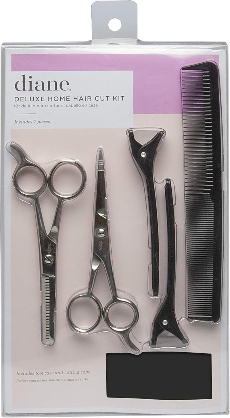 Diane Deluxe Home Hair Cut Kit - Complete 7-Piece Set with Shears, Thinner, Comb, Clips, and Cape - Image 2