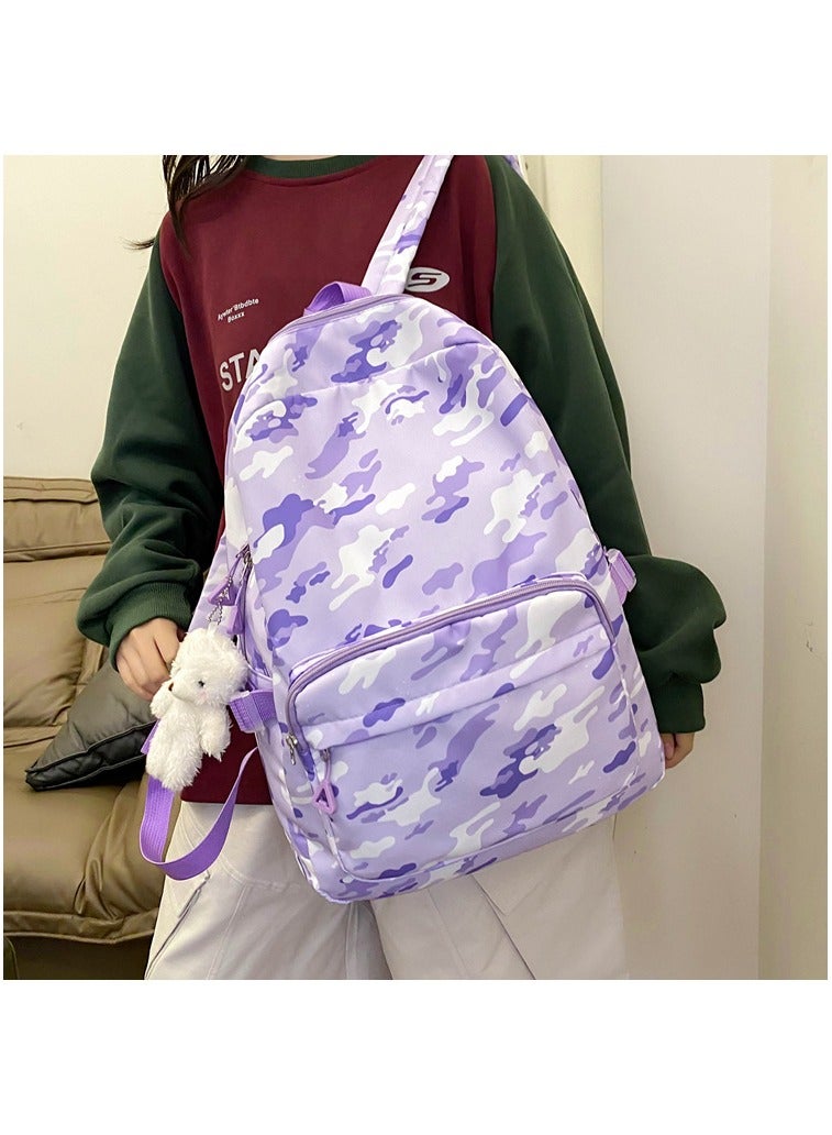 TAPIT 3PCS Teen Girls School Backpack Kids Bookbag Set with Lunch Box Pencil Case Travel Laptop Backpack Casual Daypacks (Purple) - Image 3