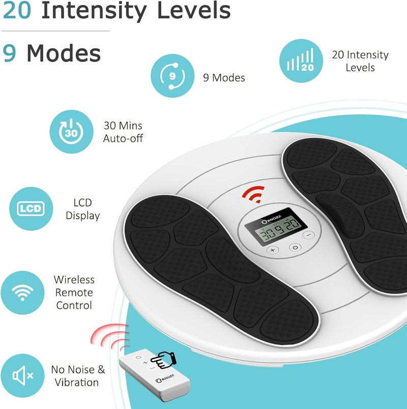 KNQZE مدلك القدم لاعتلال الأعصاب TENS EMS منبه القدم للدورة الدموية 10 أوضاع 20 شدة تحكم عن بعد لاسلكي تخفيف ألم اعتلال الأعصاب للقدمين التهاب اللفافة الأخمصية هدايا للأم والأب - Image 3