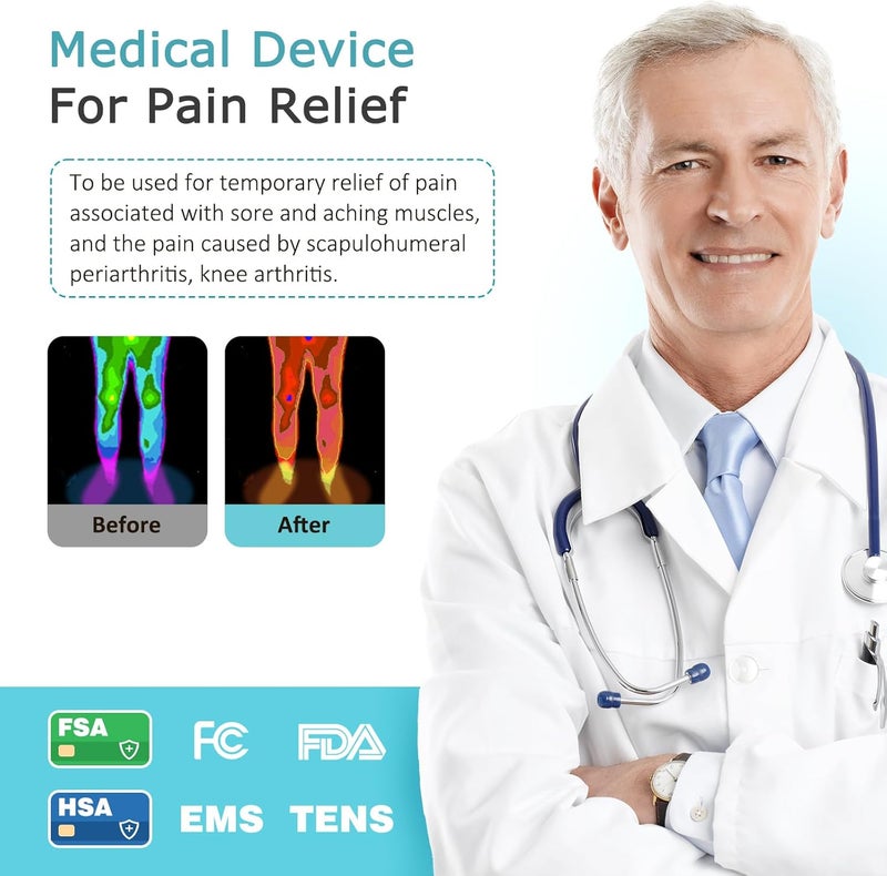 KNQZE مدلك القدم لاعتلال الأعصاب TENS EMS منبه القدم للدورة الدموية 10 أوضاع 20 شدة تحكم عن بعد لاسلكي تخفيف ألم اعتلال الأعصاب للقدمين التهاب اللفافة الأخمصية هدايا للأم والأب - Image 2