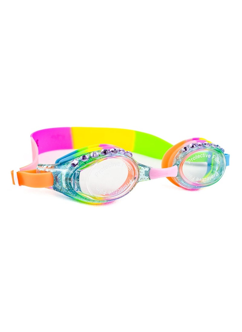 Aqua2ude Aqua2ude Glitter Rhinestone Rainbow Anti-Fog, Polarized, UV Protection Kids Swim Goggles  - Image 1