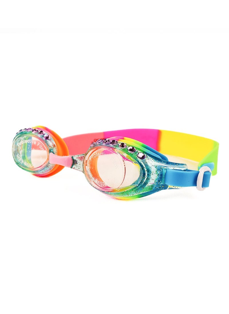Aqua2ude Aqua2ude Glitter Rhinestone Rainbow Anti-Fog, Polarized, UV Protection Kids Swim Goggles  - Image 3