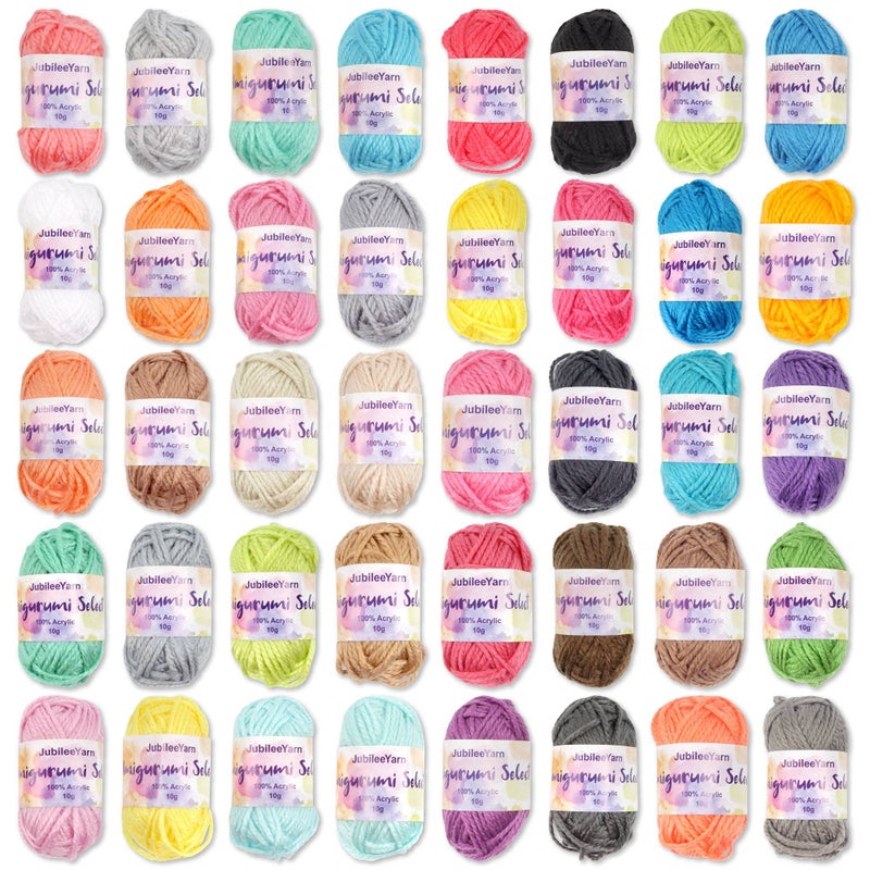 BambooMN JubileeYarn Amigurumi Select Yarn Bonbons  10gSkein Baby Weight Acrylic  1 Light Pack1 Dark Pack  40 Skeins