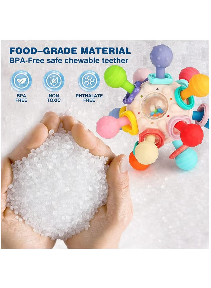 YelaJoy Teething Toys, Baby Sensory Teether Toys for Babies 6-12 Months, Baby Teething Toys Newborn Chew Toys, Teething Ball Rattle Teethers Toys Grasping Activities Baby Toys Gift - Image 2