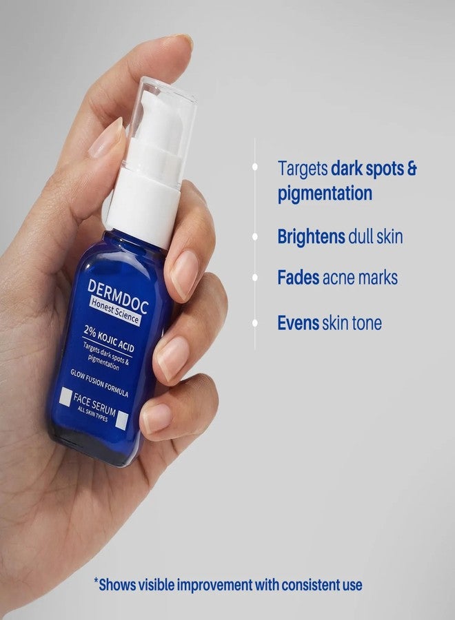 DERMDOC 2% Kojic Acid Face Serum, 20ml | Dark Spots & Pigmentation Control | Brightening, Even-Tone Formula with Niacinamide + Alpha Arbutin + Glutathione | Spot Corrector Serum for Acne Marks, Tanning & Uneven Skin Tone - Image 4