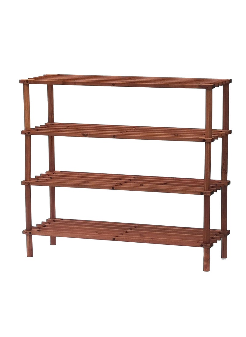 Feelings SHOE RACK WOODEN 4 LAYERS-COFFEE BROWN - Image 1