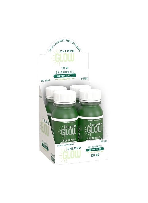 Chlorophyll Detox Shots | All Natural and Organic Plant Based Mix Drink to Boost Energy and Your Immune System | Cleanses and Detoxifies (4 Pack)