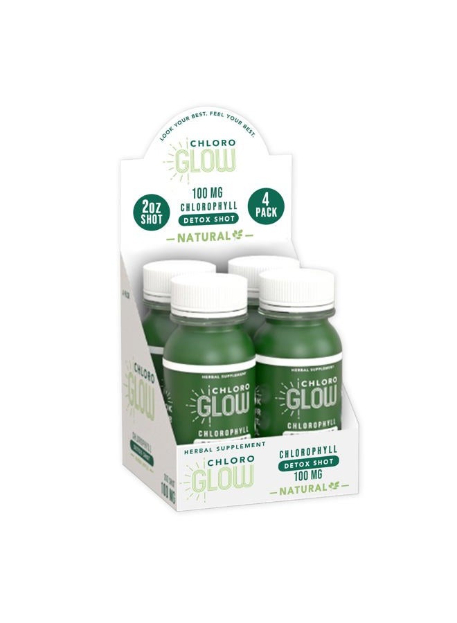 Chloroglow Chlorophyll Shots – Organic Plant-Based Liquid Cleanse Drink for Immune Support & Natural Energy – Pre-Mixed Supplement (4 Pack) - Image 1
