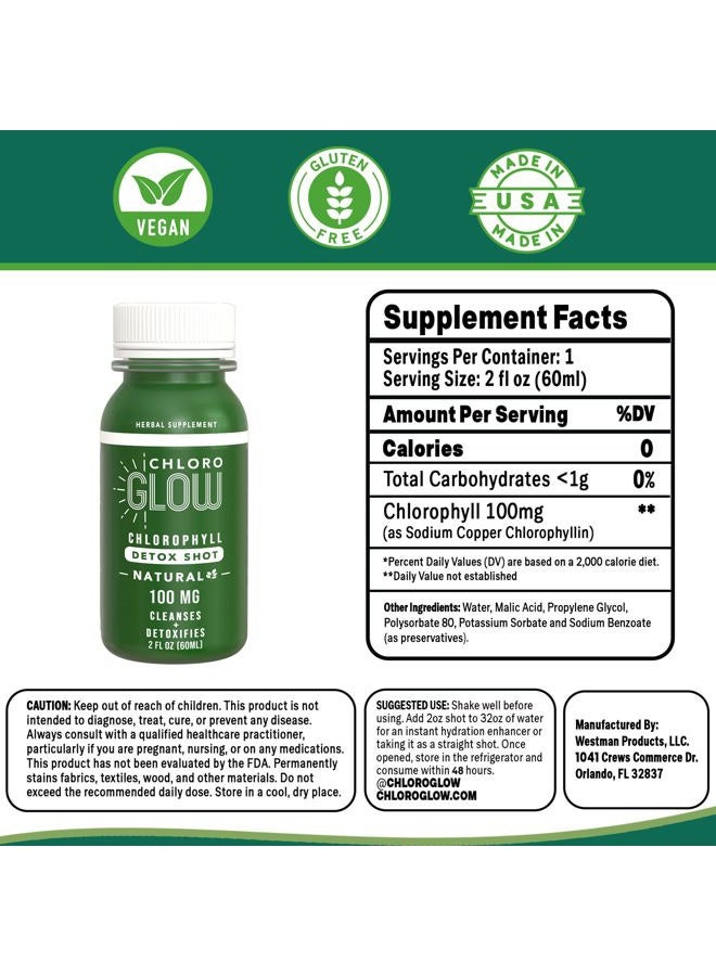 Chloroglow Chlorophyll Shots – Organic Plant-Based Liquid Cleanse Drink for Immune Support & Natural Energy – Pre-Mixed Supplement (4 Pack) - Image 4
