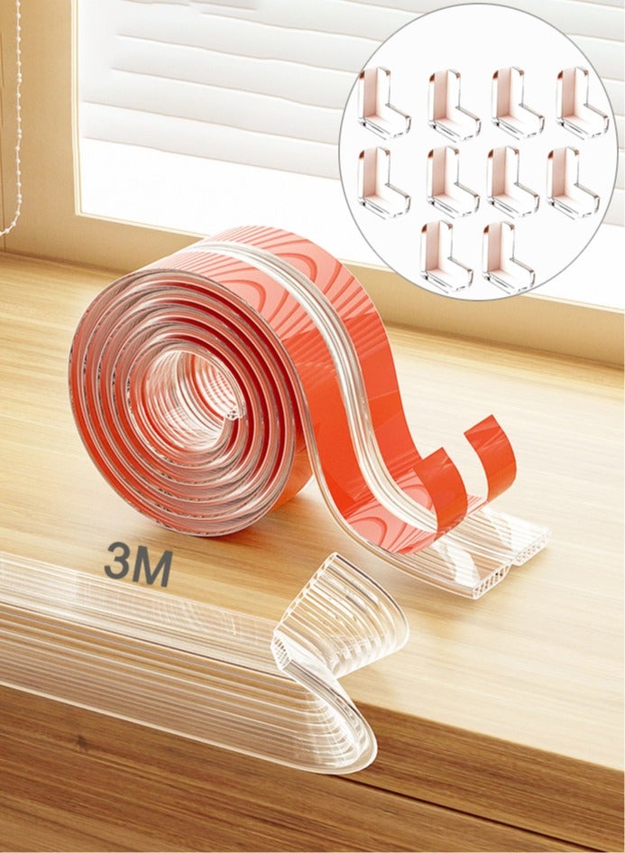 TIANER 3M Baby Proofing Corner Protectors Set, Silicone Edge Guards with 10 Corner Covers, Transparent Furniture Safety Edge Bumper for Table & Desk Protection - Image 1
