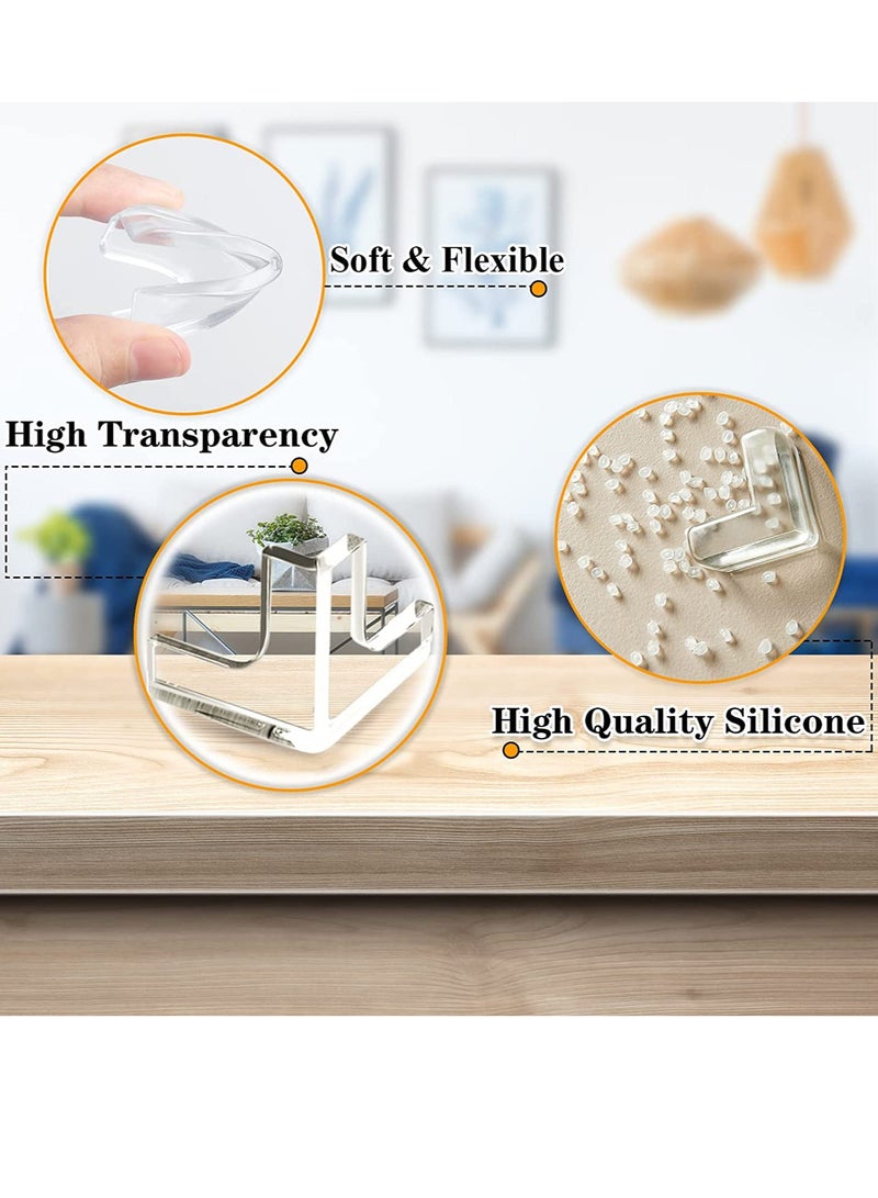 TIANER 3M Baby Proofing Corner Protectors Set, Silicone Edge Guards with 10 Corner Covers, Transparent Furniture Safety Edge Bumper for Table & Desk Protection - Image 5