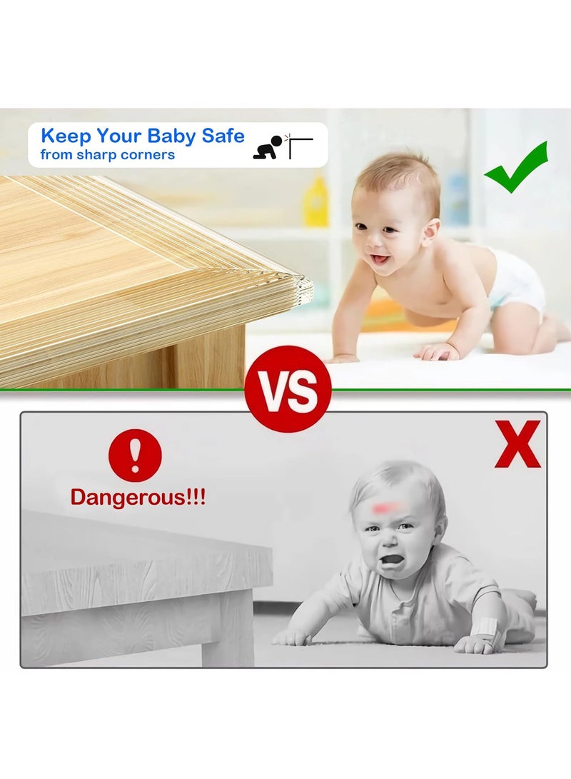 TIANER 3M Baby Proofing Corner Protectors Set, Silicone Edge Guards with 10 Corner Covers, Transparent Furniture Safety Edge Bumper for Table & Desk Protection - Image 2