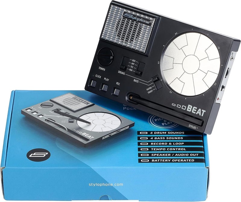 Stylophone ستيلوفون بيت - آلة طبول قلمية مدمجة | 4 مجموعات طبول و 4 أصوات باس | صانع إيقاع آلة إيقاعية | آلة حلقة طبول - Image 2