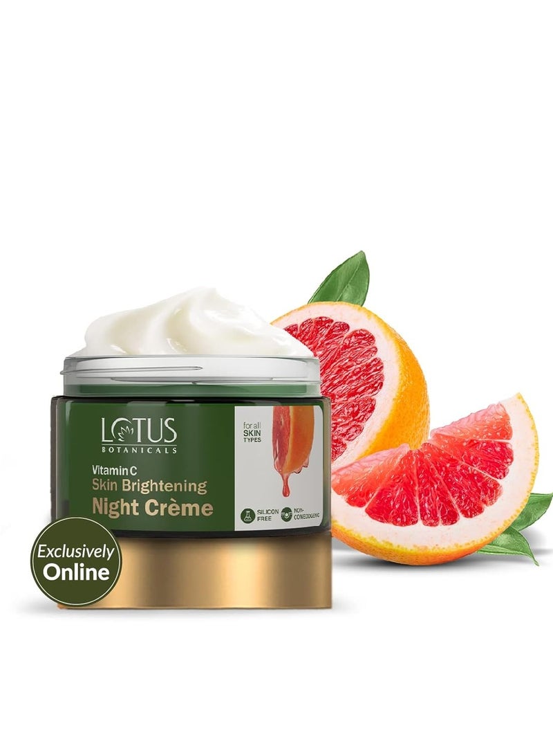 LOTUS BOTANICALS Lotus Botanicals Vitamin C Skin Brightening Night Creme | 100x Vitamin C | Brightens, Replenishes, Repairs and Rejuvenates Skin Overnight | No Parabens, No Preservatives, No Toxic Chemicals | 50g - Image 1