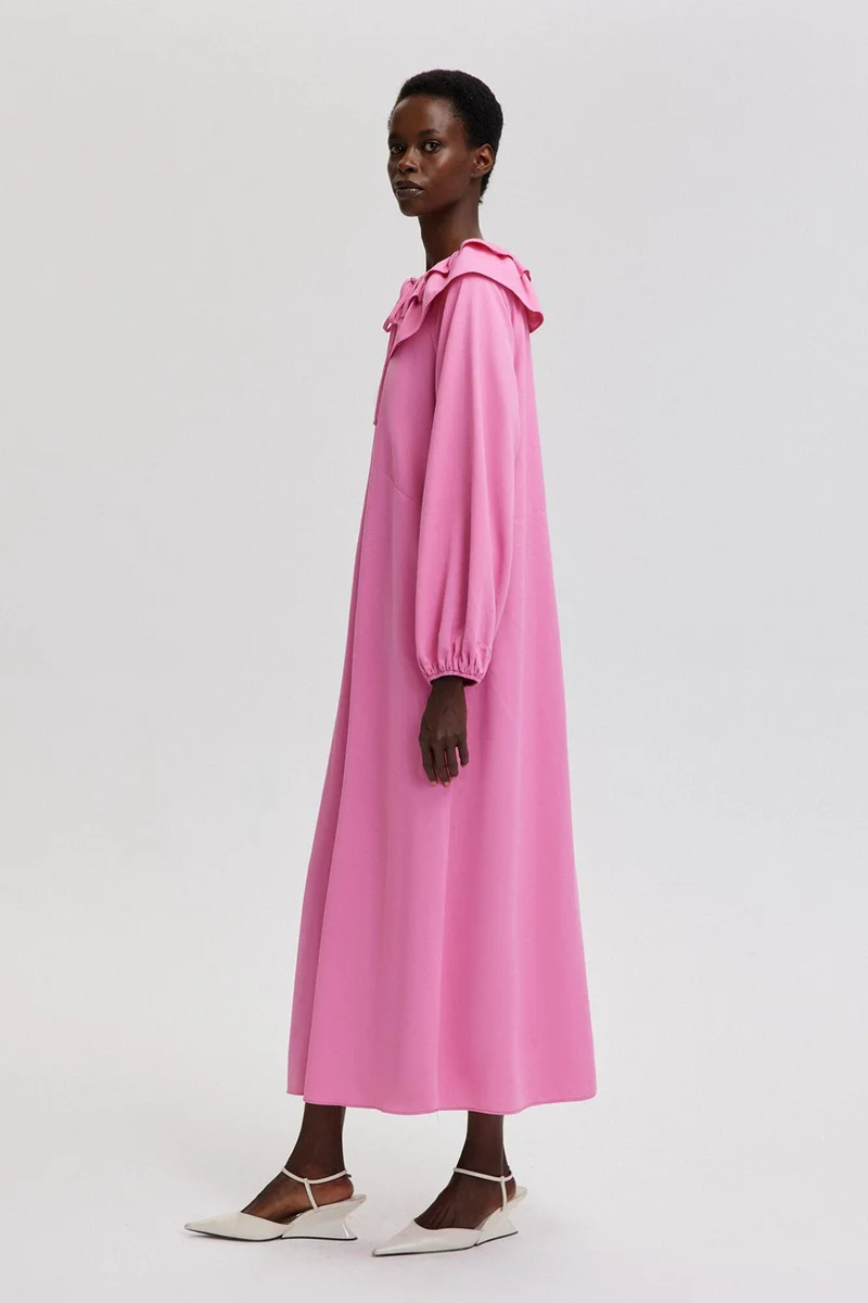 Touche Collar Ruffle Dress