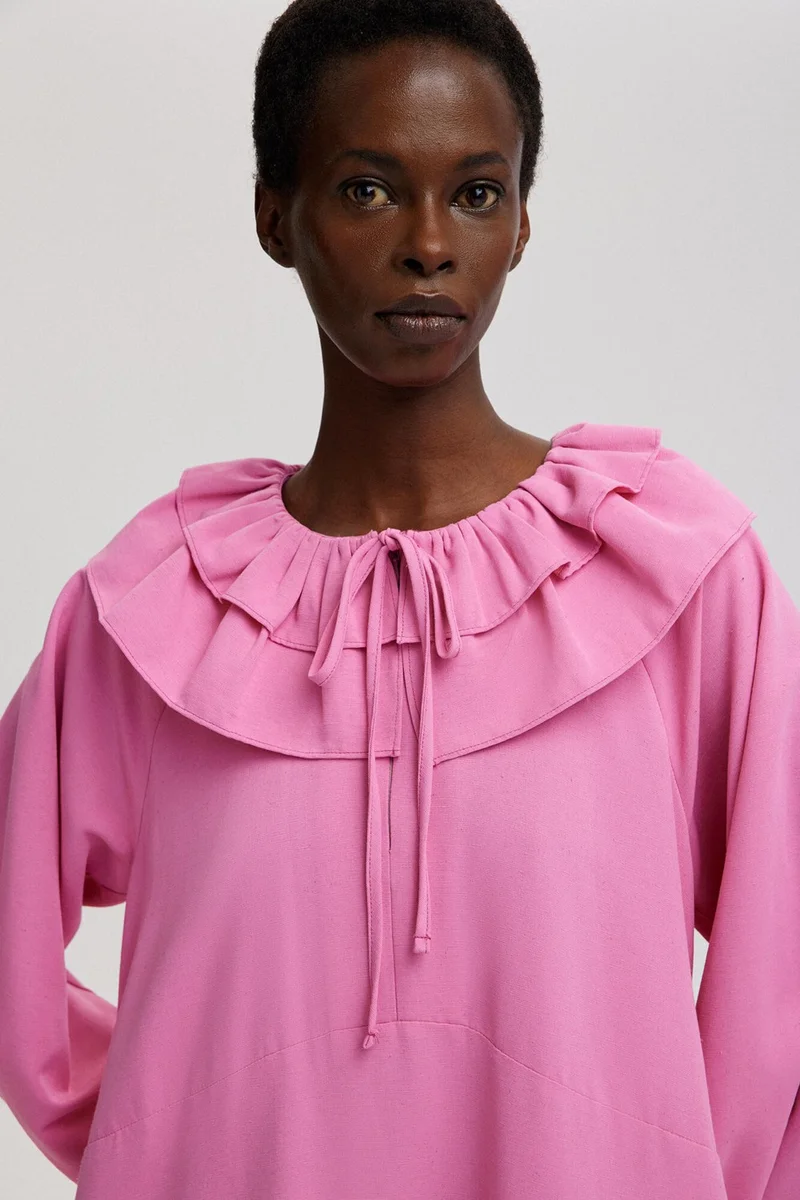 Touche Collar Ruffle Dress