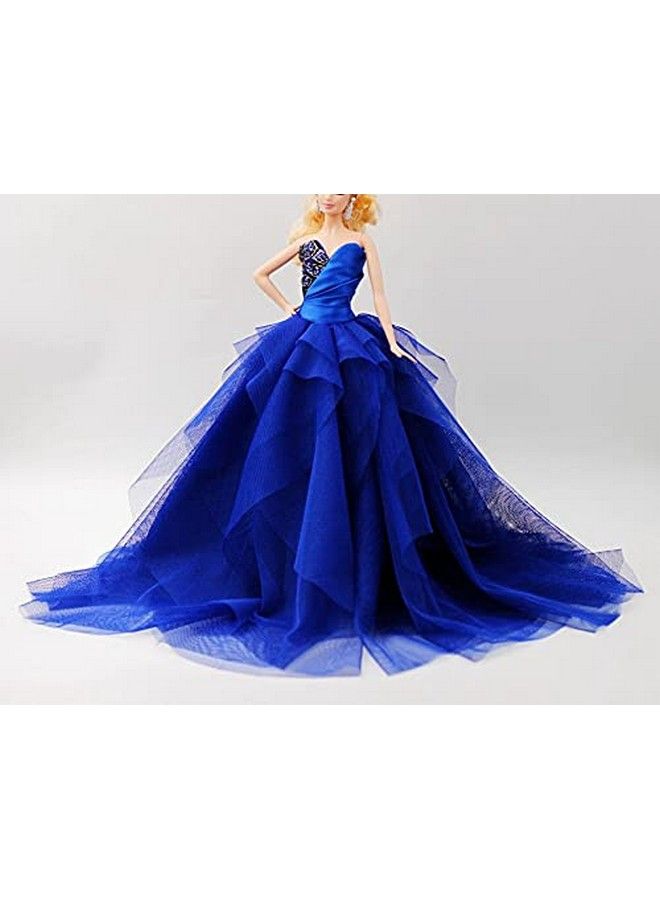 Cora Gu [Handmade Dress Fit For Doll Handmade Sapphire Blue Ball Gown/Princess Dress Fit For 12" Doll/Something Blue Bride Wedding（Dollsnot Included - Image 1